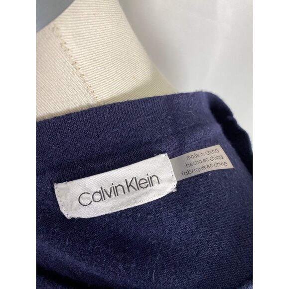 Calvin Klein navy sweater office business casual classic minimalist medium - Picture 6 of 7